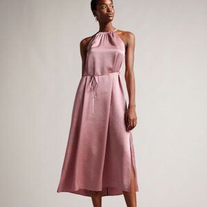 Ted Baker Roxieyy Halterneck Midaxi Dress, Dusty Pink/Blush Size 5 /US12 NWT